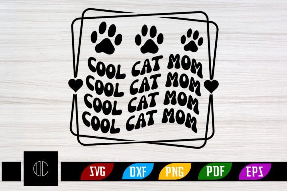 Cool Cat Mom Retro SVG: Graphics for Crafts & Brands
