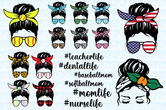 Messy Bun SVG: Graphics for Mom Life Crafts