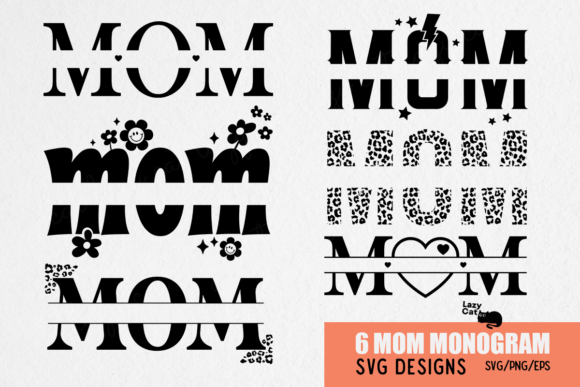 Mother's Day Mom Monogram SVG Bundle for Crafts & Graphics