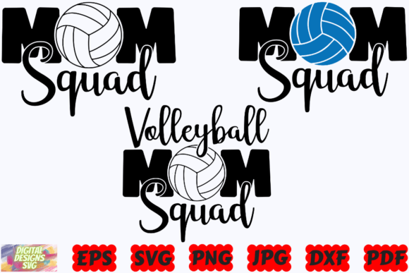 Volleyball Mom Squad SVG: Graphics for Crafts